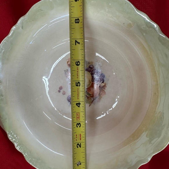 Vintage Thompson Pottery Co. 9” Fruit Design Porcelain Bowl - Picture 7 of 8